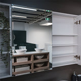 Bevel Edge 900 Mirror Cabinet, 2 Side Shelves