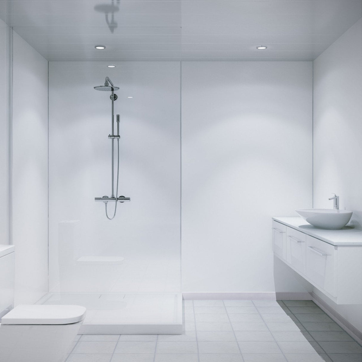 Blanco Gloss Wet Wall Panel - 2400mm (h) x 1000mm (w) x 10mm (d)