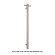 Thermorail Straight/Round 12Volt Vertical Bar 900x142x100mm 22Watts With Optional Hook - Brushed