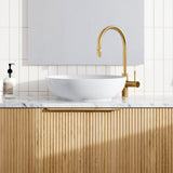 A lifestyle image of Timberline's Chase Basin 400mm White Gloss