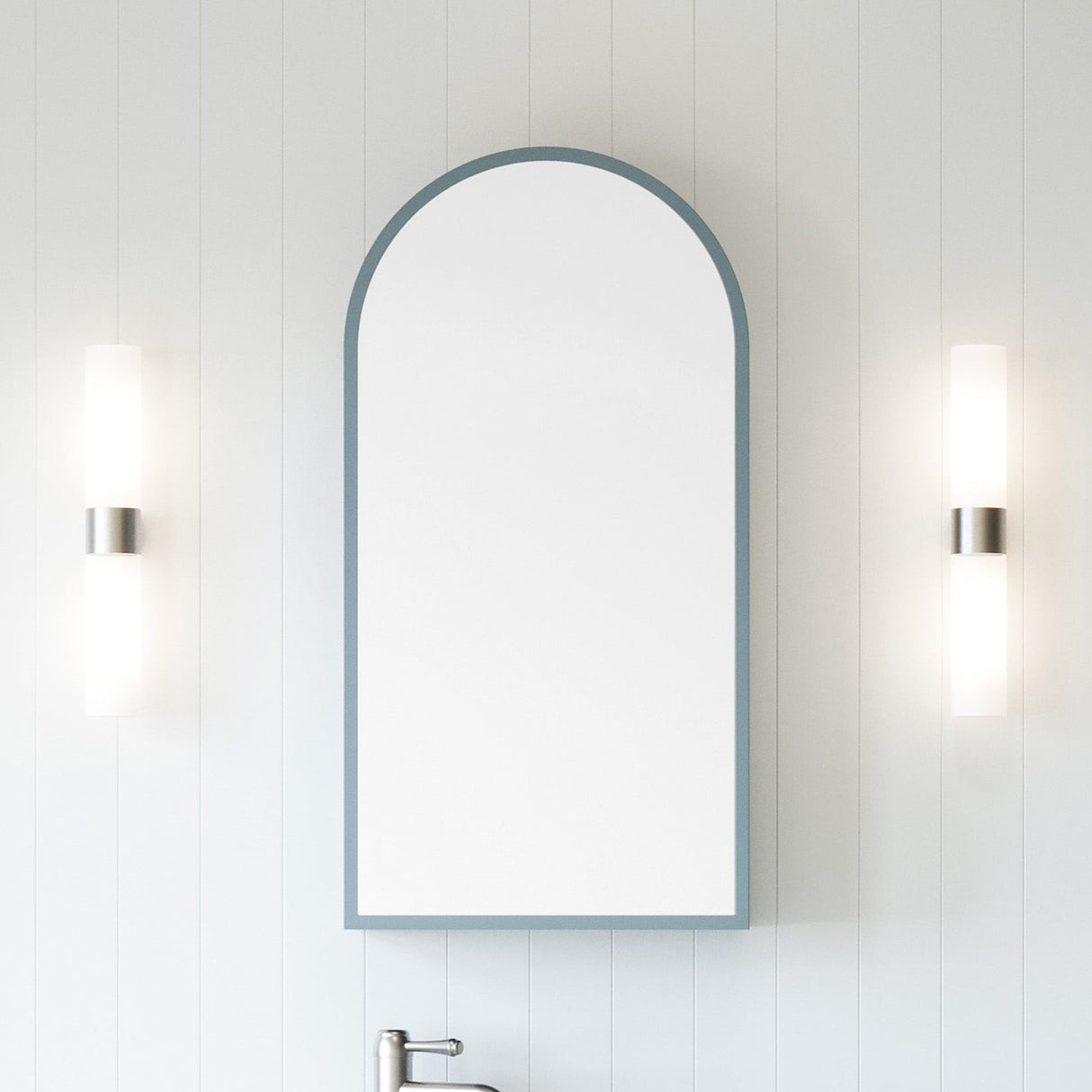 Church Frame Mirror Cabinet 430mm Single Door Platinum Collection (CHUF-SC-430-S-P)
