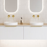 A lifestyle image of Timberline's Corrida Basin 430mm White Gloss