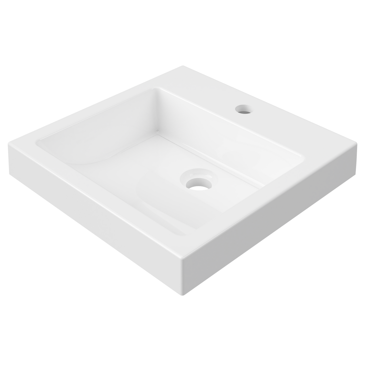An image of Timberline's Cove Basin 460mm White Gloss with 1 Tap Hole
