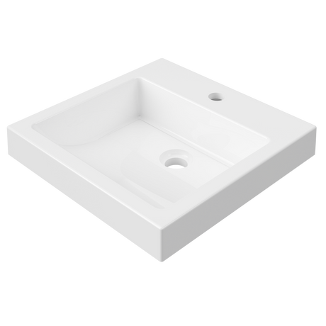 An image of Timberline's Cove Basin 460mm White Gloss with 1 Tap Hole