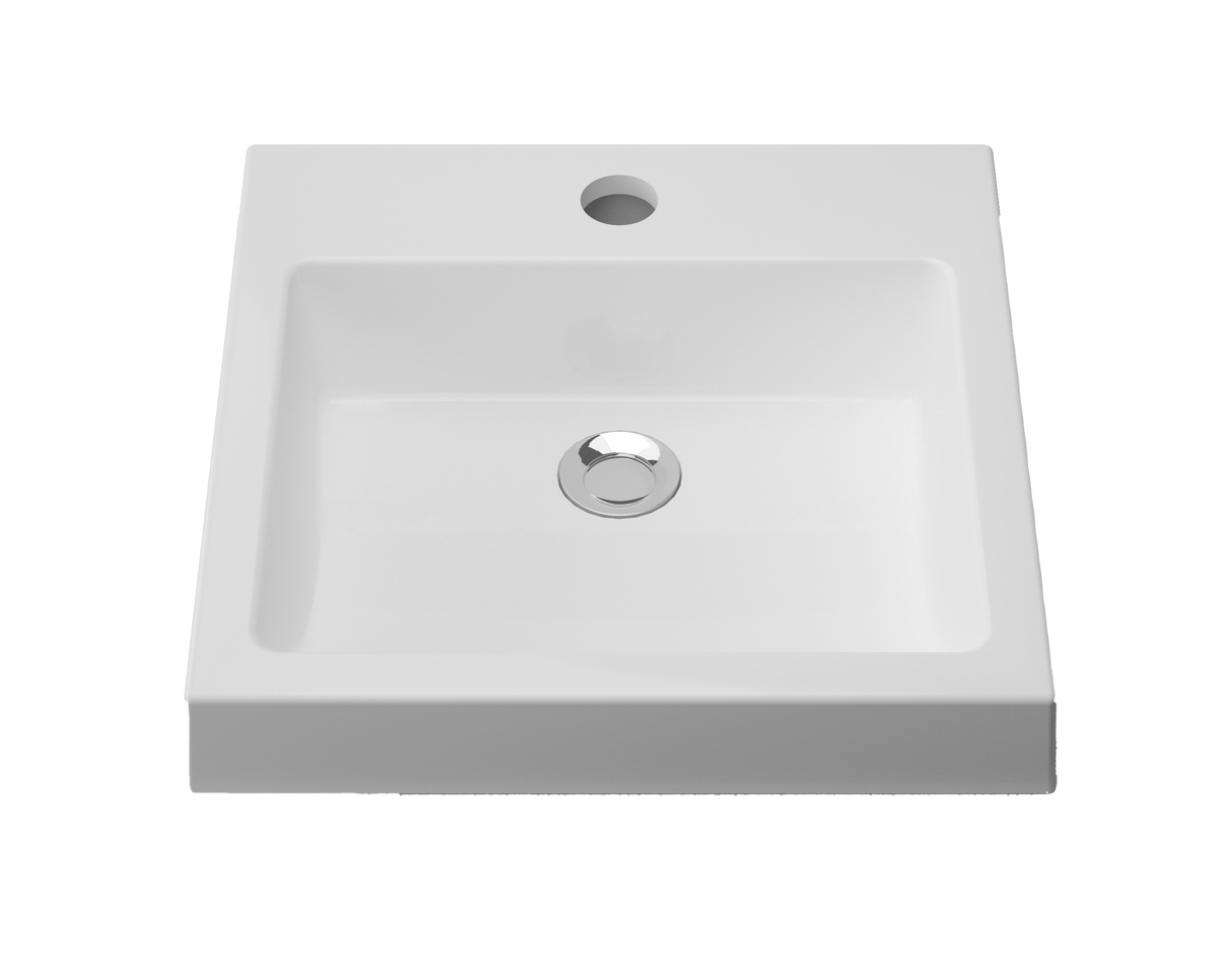 An image of Timberline's Cove Basin 460mm White Gloss with 1 Tap Hole