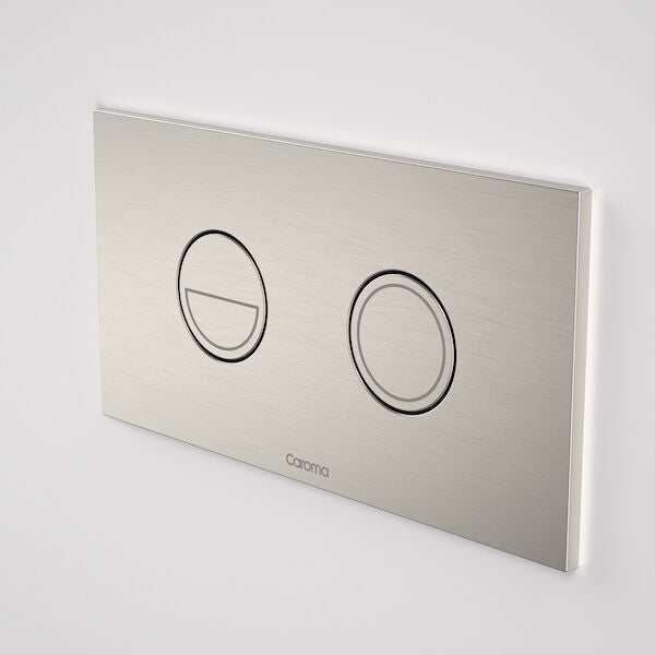 Caroma Invisi Series II Round Dual Flush Plate & Buttons (Metal) - Brushed Nickel