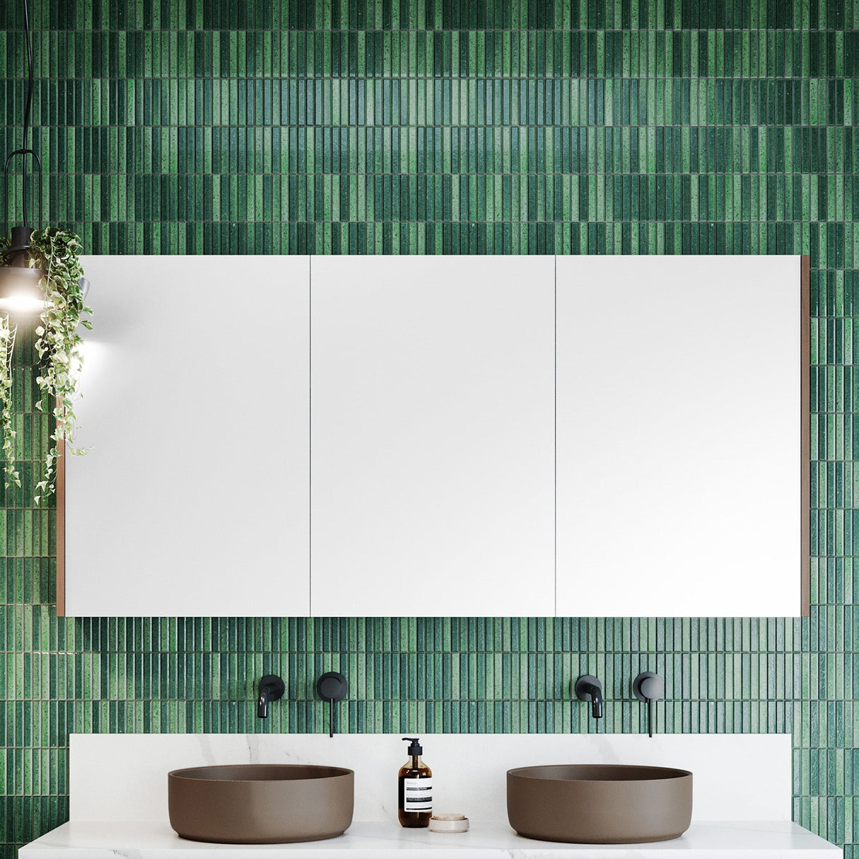 Denver Mirror Cabinet 1500mm Three Door Gold Collection (DEN-SC-1500-3-G)
