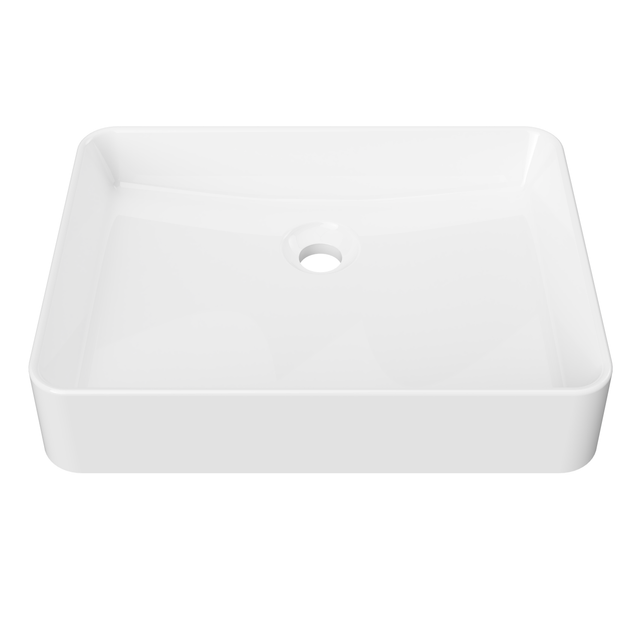 An image of Timberline's Fergus Semi Recessed Basin 500mm White Gloss