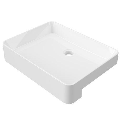 An image of Timberline's Fergus Semi Recessed Basin 500mm White Gloss