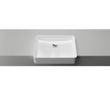 An image of Timberline's Fergus Semi Recessed Basin 500mm White Gloss