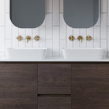A lifestyle image of Timberline's Florent Basin 400mm White Gloss