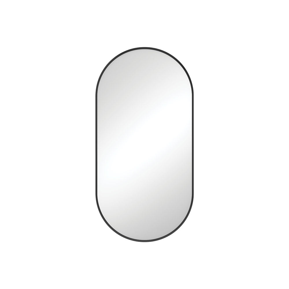 Empire Matt Black Framed Mirror, 450 x 900mm