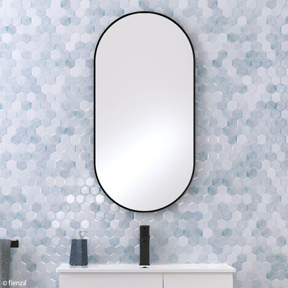 Empire Matt Black Framed Mirror, 600 x 1200mm