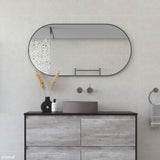 Empire Matt Black Framed Mirror, 450 x 900mm
