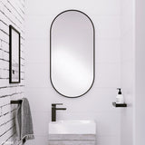 Empire Matt Black Framed Mirror, 450 x 900mm