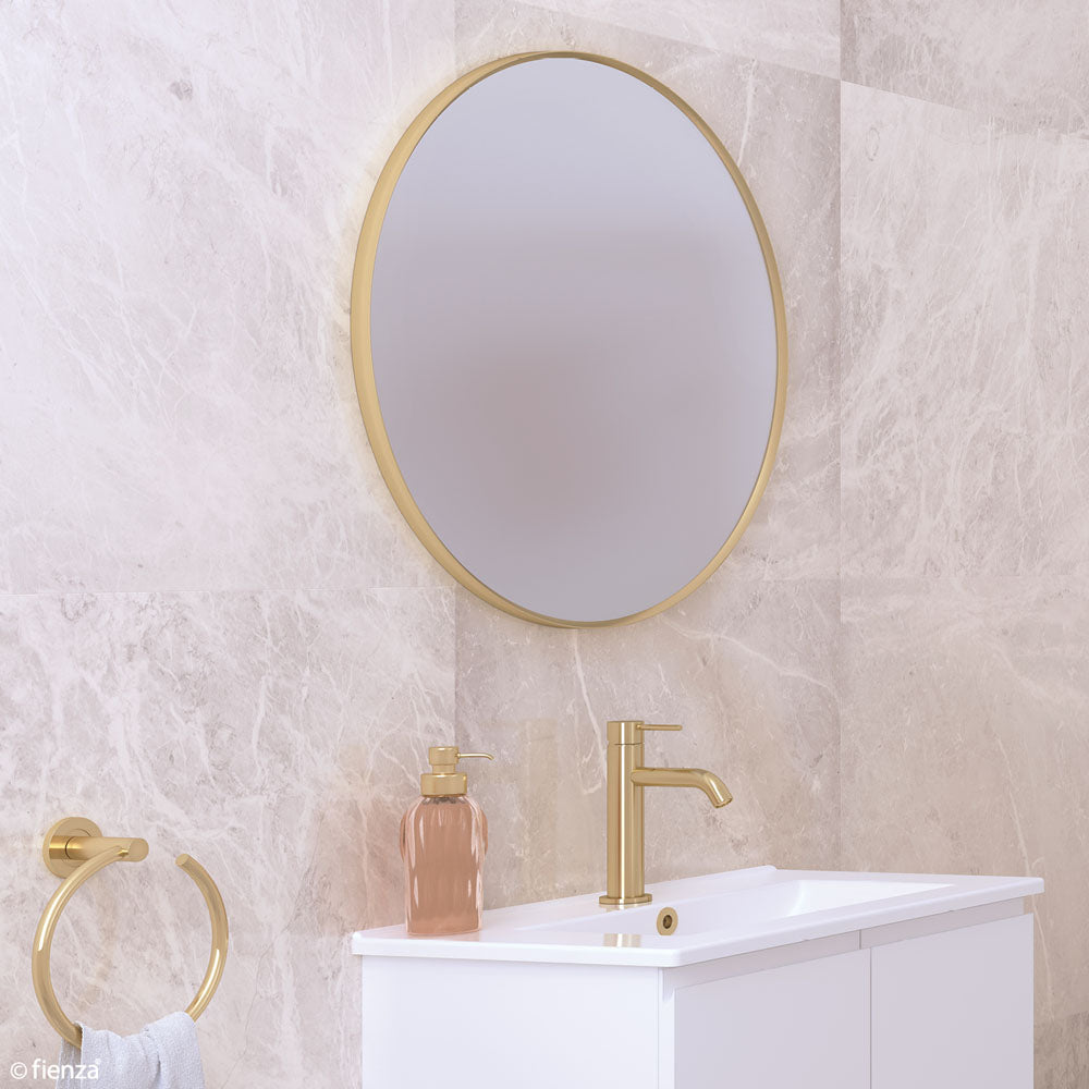 Reba Urban Brass Framed Mirror, 800mm