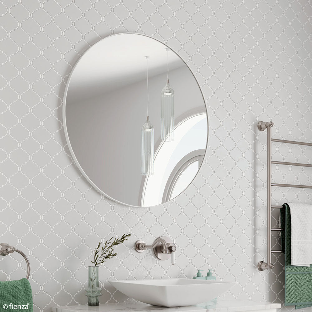 Reba Matt White Framed Mirror, 800mm