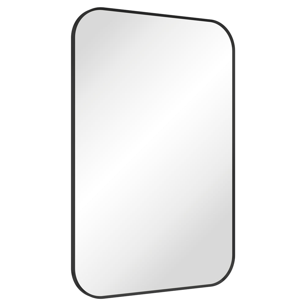 Tono Matt Black Soft Square Framed Mirror, 600 x 900mm