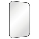 Tono Matt Black Soft Square Framed Mirror, 600 x 900mm