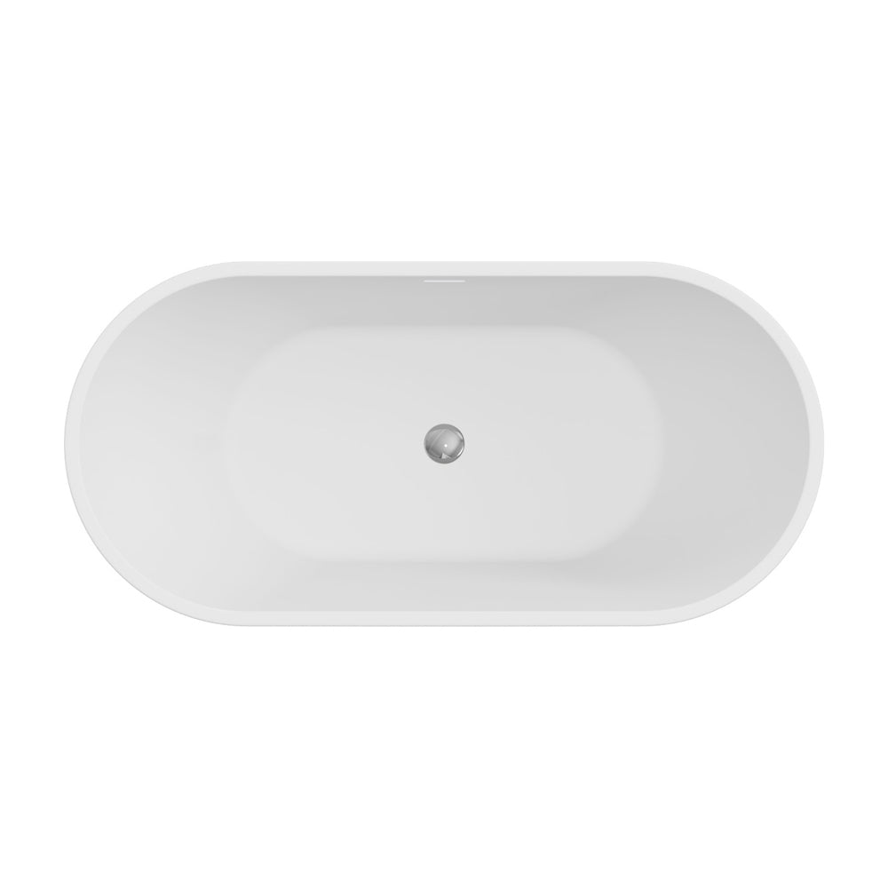 Koko Freestanding Acrylic Bath, 1500mm with Overflow, Matt White