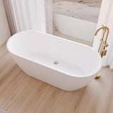 Koko Freestanding Acrylic Bath, 1680mm with Overflow, Matt White
