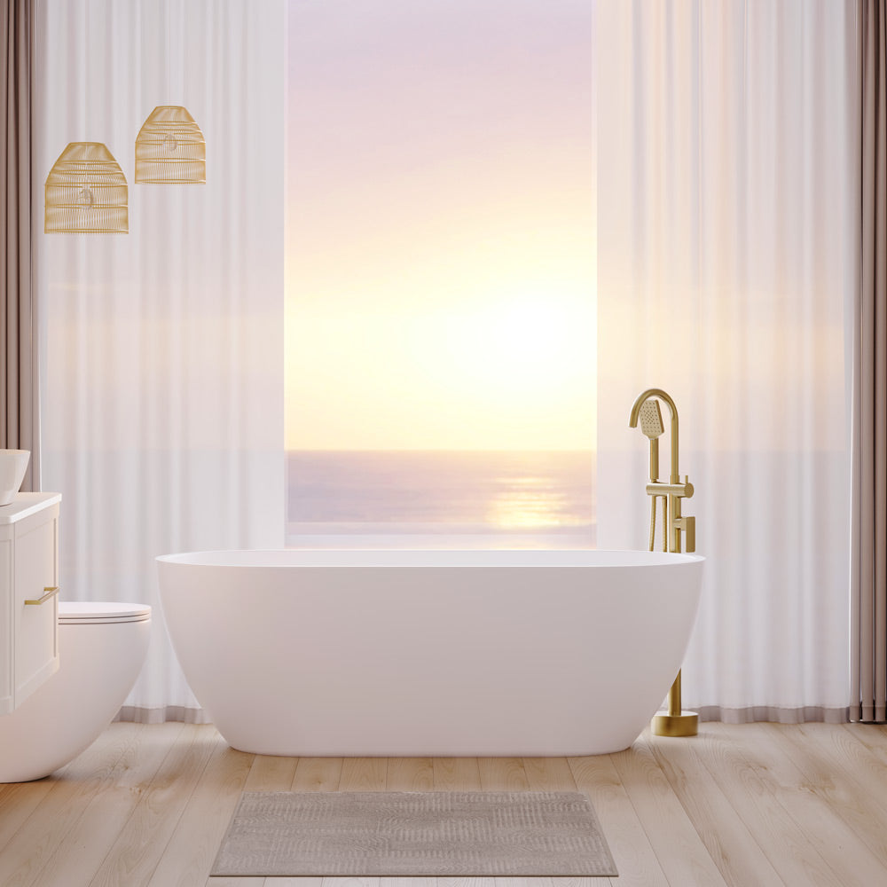 Koko Freestanding Acrylic Bath, 1680mm, Matt White