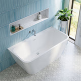 Delta Back-To-Wall Acrylic Bath with Overflow, Gloss White, 1500mm