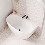 Keeto Back-To-Wall Acrylic Bath with Overflow, 1300mm