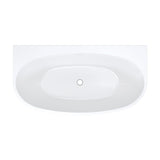 Keeto Back-To-Wall Acrylic Bath with Overflow, 1500mm
