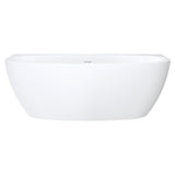 Keeto Back-To-Wall Acrylic Bath with Overflow, 1700mm