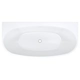 Keeto Back-To-Wall Acrylic Bath with Overflow, 1700mm