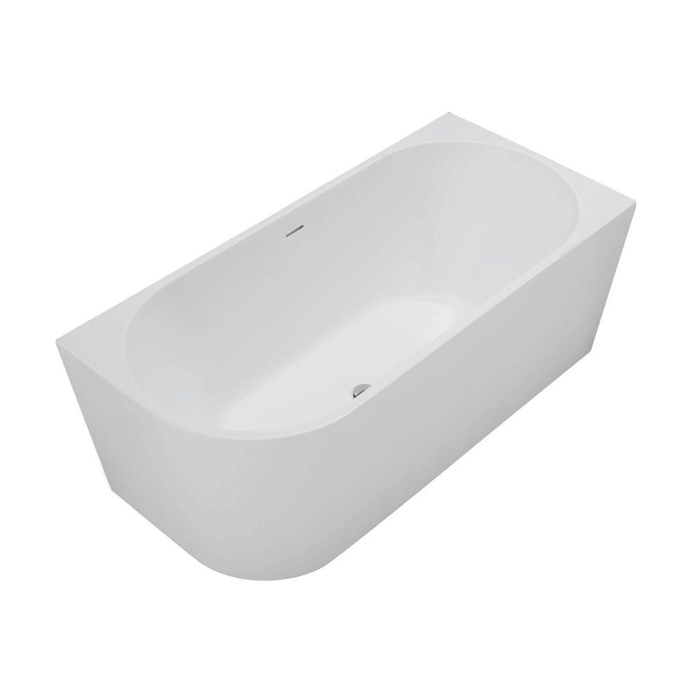 Isabella Left-Hand Acrylic Corner Bath with Overflow, Matt White, 1500mm