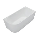 Isabella Left-Hand Acrylic Corner Bath with Overflow, Matt White, 1500mm