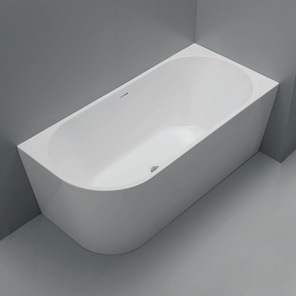 Isabella Left-Hand Acrylic Corner Bath with Overflow, Matt White, 1500mm