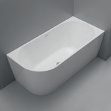Isabella Left-Hand Acrylic Corner Bath with Overflow, Matt White, 1500mm