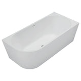 Isabella Left-Hand Acrylic Corner Bath with Overflow, Matt White, 1700mm