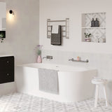 Isabella Right-Hand Acrylic Corner Bath with Overflow, Gloss White, 1700mm