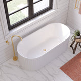 Eleanor Fluted Freestanding Acrylic Bath, 1700mm