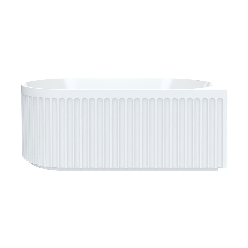 Eleanor Fluted Left-Hand Acrylic Corner Bath, 1500mm