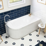 Eleanor Fluted Left-Hand Acrylic Corner Bath, 1500mm