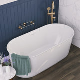 Windsor Freestanding Acrylic Bath with Overflow, 1500mm, Gloss White