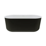 Windsor Freestanding Acrylic Bath with Overflow, 1500mm, Matt Black
