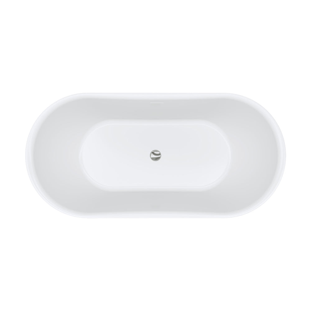 Windsor Freestanding Acrylic Bath with Overflow, 1500mm, Matt Black