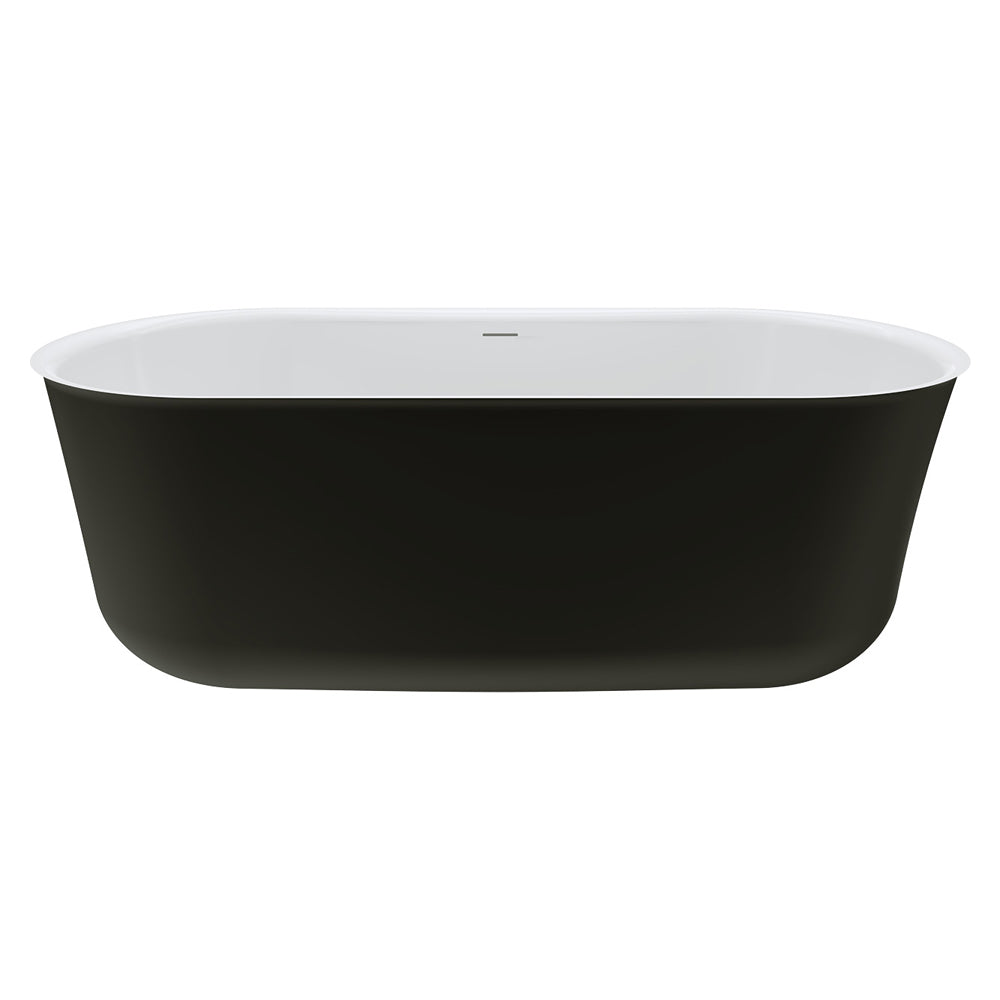 Windsor Freestanding Acrylic Bath with Overflow, 1700mm, Matt Black
