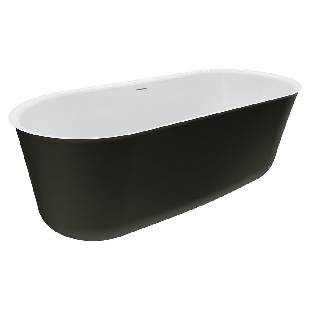 Windsor Freestanding Acrylic Bath with Overflow, 1700mm, Matt Black