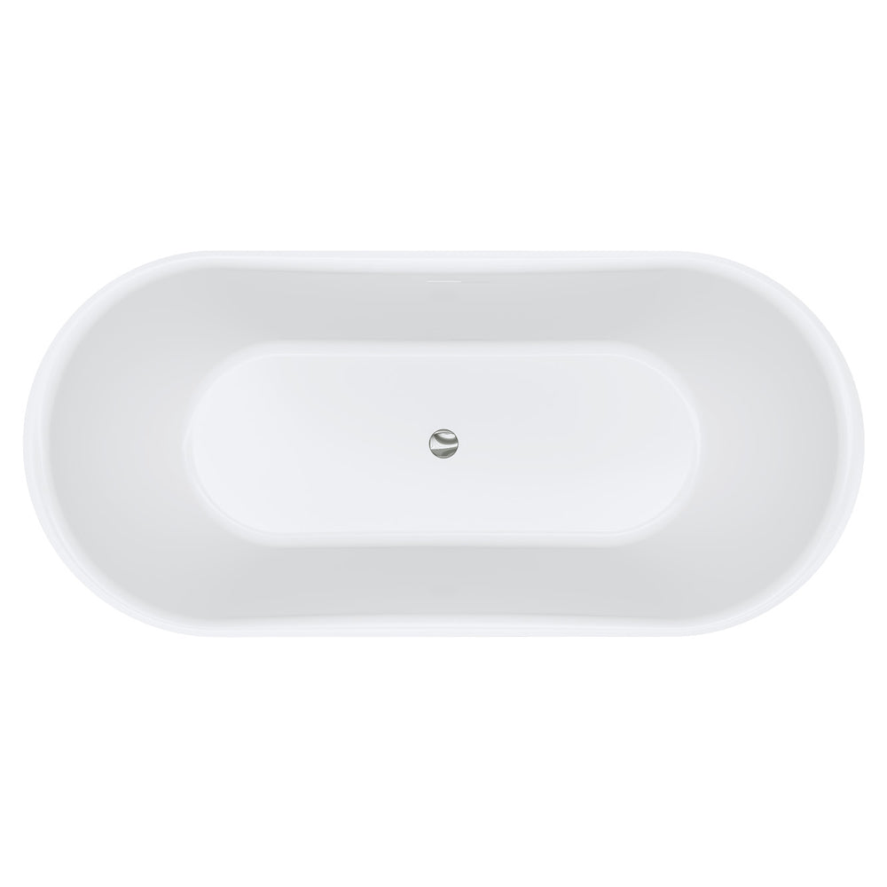 Windsor Freestanding Acrylic Bath with Overflow, 1700mm, Matt Black
