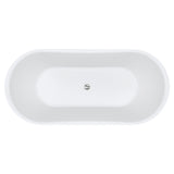 Windsor Freestanding Acrylic Bath with Overflow, 1700mm, Matt Black