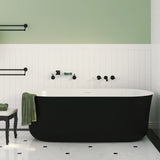 Windsor Freestanding Acrylic Bath with Overflow, 1700mm, Matt Black