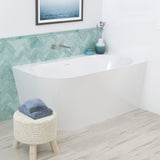 Chloe Left-Hand Acrylic Corner Bath with Overflow, 1400mm