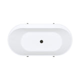 Aluca Freestanding Bath, 1500mm Matt Olive with Matt Black Legs with overflow